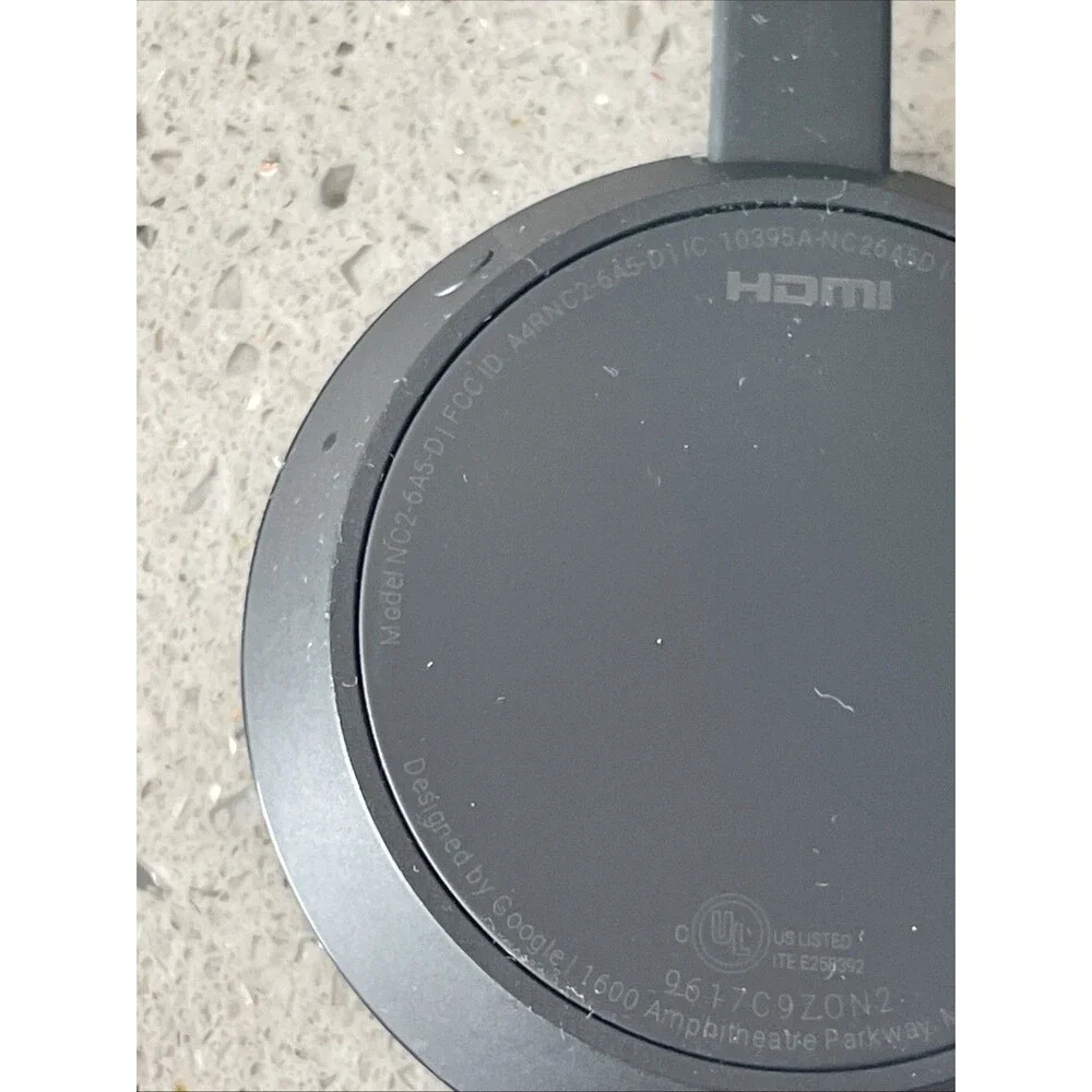 Google Chromecast NC2-6A5-D 2nd Gen HDMI Black 4K WiFi Streaming Media Player